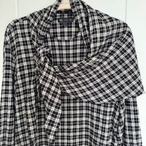 Zara ZW collection plaid scarf shirt
